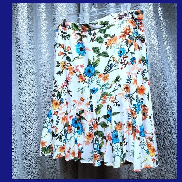 Fit and Flare Pleated Floral Skirt by Investments - Picture 5 of 5